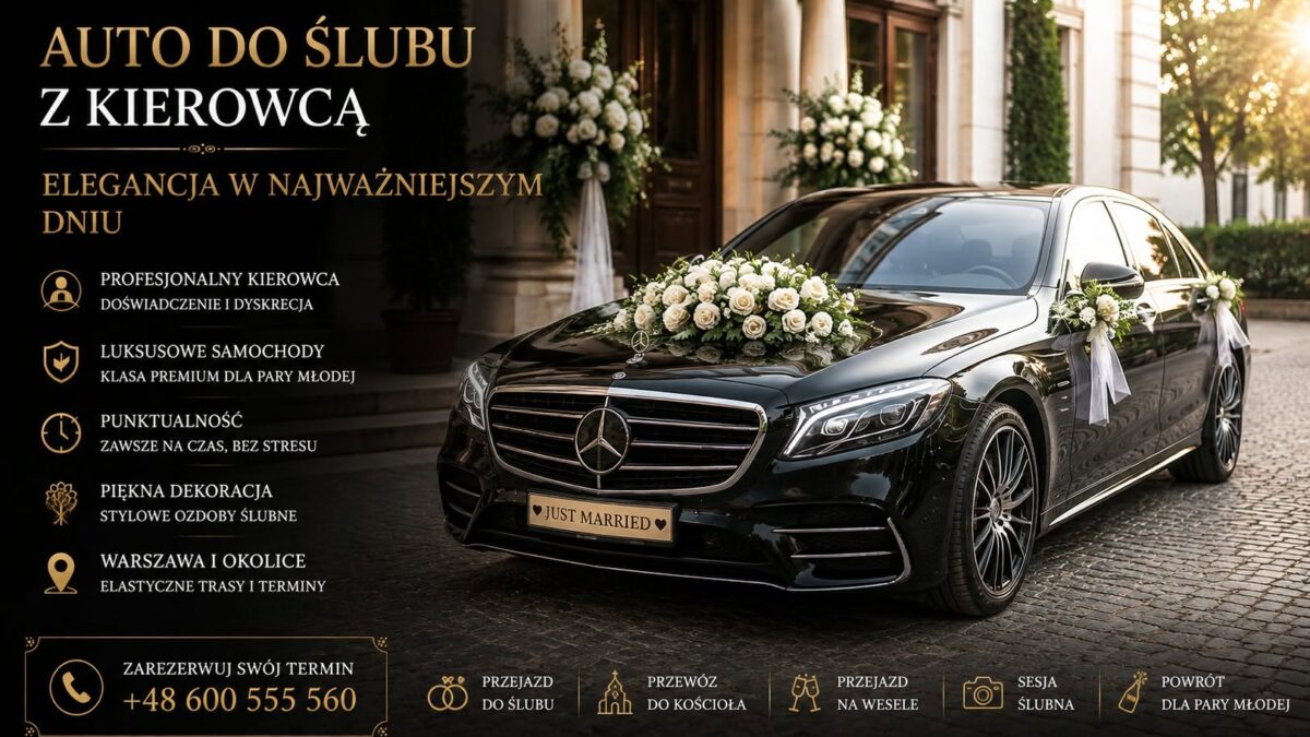 Auto do ślubu z kierowcą – elegancki transport w wyjątkowym dniu
